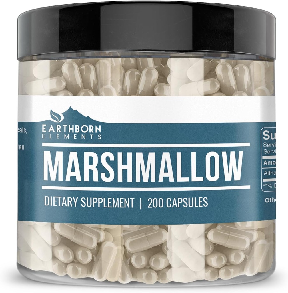 Elementi terrestri Marshmallow Root 200 Capsule, Pure & Undiluted, No Additivi