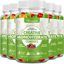 Creatina Monoidrato Gummies - Creatina complessa pre-allenamento per gli uomini delle donne, Forza muscolare potenziata, Boost messa a fuoco e resistenza, Muscle Builder 400 Count