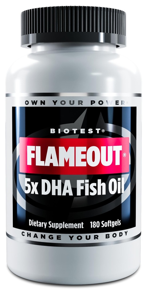 Biotest Flameout 5X DHA Fish Oil, 60 Serve - 4200mg Omega-3-180 Softgels