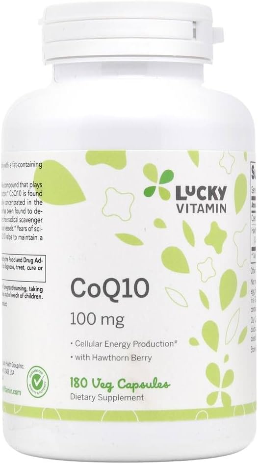 Lucky Vitamin - CoQ-10 con Hawthorn Berry 100 mg. - 180 capsule di veg
