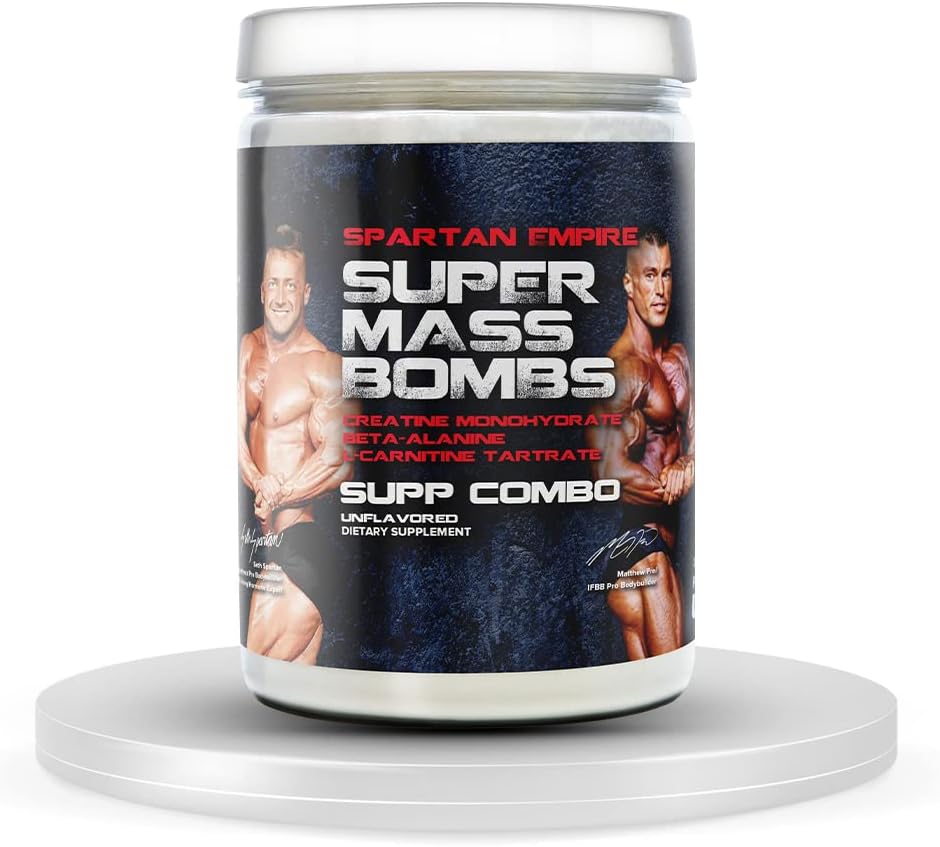 PrometheuzHealth Super Mass Bombs Workout Muscle Builder con Creatina, Beta-Alanine, L Carnitina Tartrato - Daily Muscle Building & Recovery Supplement – 45 Servings