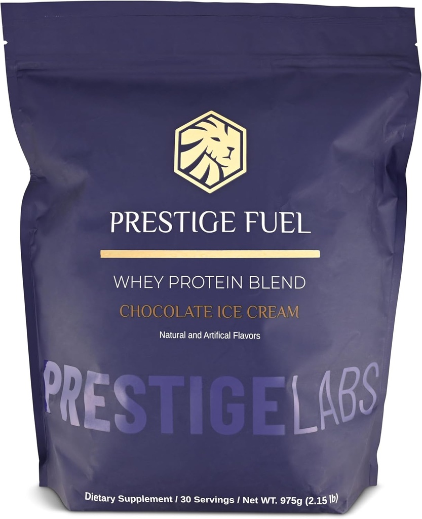 Prestige Fuel Natural Protein Whey e Isolate Blend Chocolate Ice Cream Flavor (30 Serve)