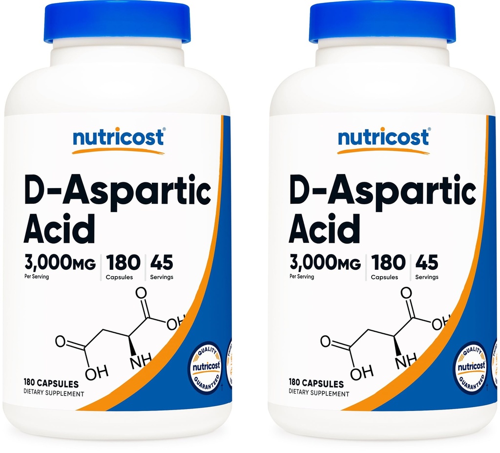 Nutricost D-Aspartic Acid Capsule (180 Caps) (2 Bottiglie)