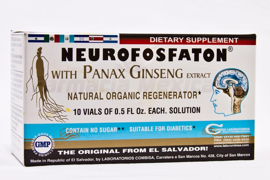 Neurofosfaton con Panax Ginseng Extract - Funzione cerebrale più sana - 10 VialsY
