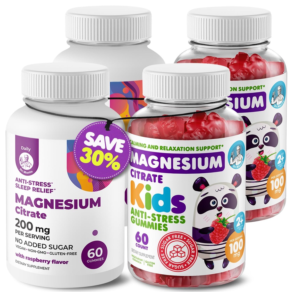 Gummie di Magnesio Bambini Zucchero-Free 120 Conte e Magnesio Gummies Zucchero-Free 120 Conte - Calma Magnesio Gummies Supplemento per i bambini, Zucchero-Free Magnesio Cuciture calme per bambini e adulti