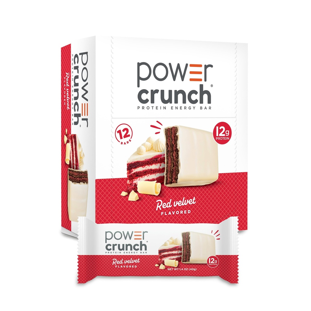Barrette di Wafer Proteine di Crunch di Potere, Snack di alta proteina con Gusto Delizioso, Velluto Rosso, 1,4 oncia (12 Conte)
