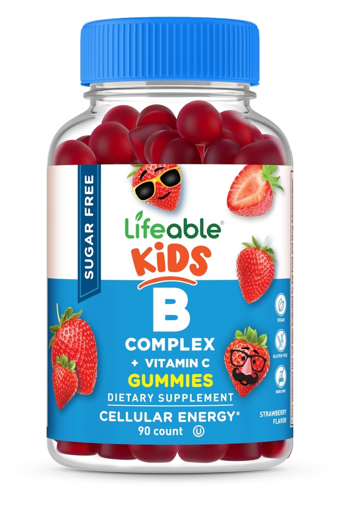 Complesso Lifeable Sugar Free Vitamin B per bambini | B-Complex con Vitamina C | Great Tasting VIT B Complex Vitamine | Energy and Nerve Support | Kids B Vitamins Complex for Boys and Girls | 90 Gummies