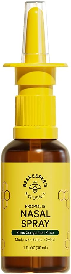Spruzzo nasale per adulti con Propolis, Xylitol & Saline, Cancella la congestione nasale, idrata il canale del seno, & Decongest Sinus Cavities, 1 fl oz