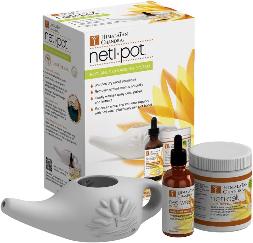 Himalayan Chandra ECO Neti Pot Complete Sinus Cleaner System Starter Kit