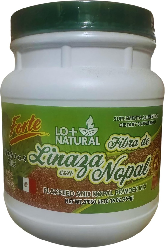 Linaza con Nopal Forte (1LB) 100% miscela naturale di Linaza terra - Nopal Cactus Powder Mix Flaxseed estremamente efficace & Nopal Powder Mix 16oz Integratore alimentare
