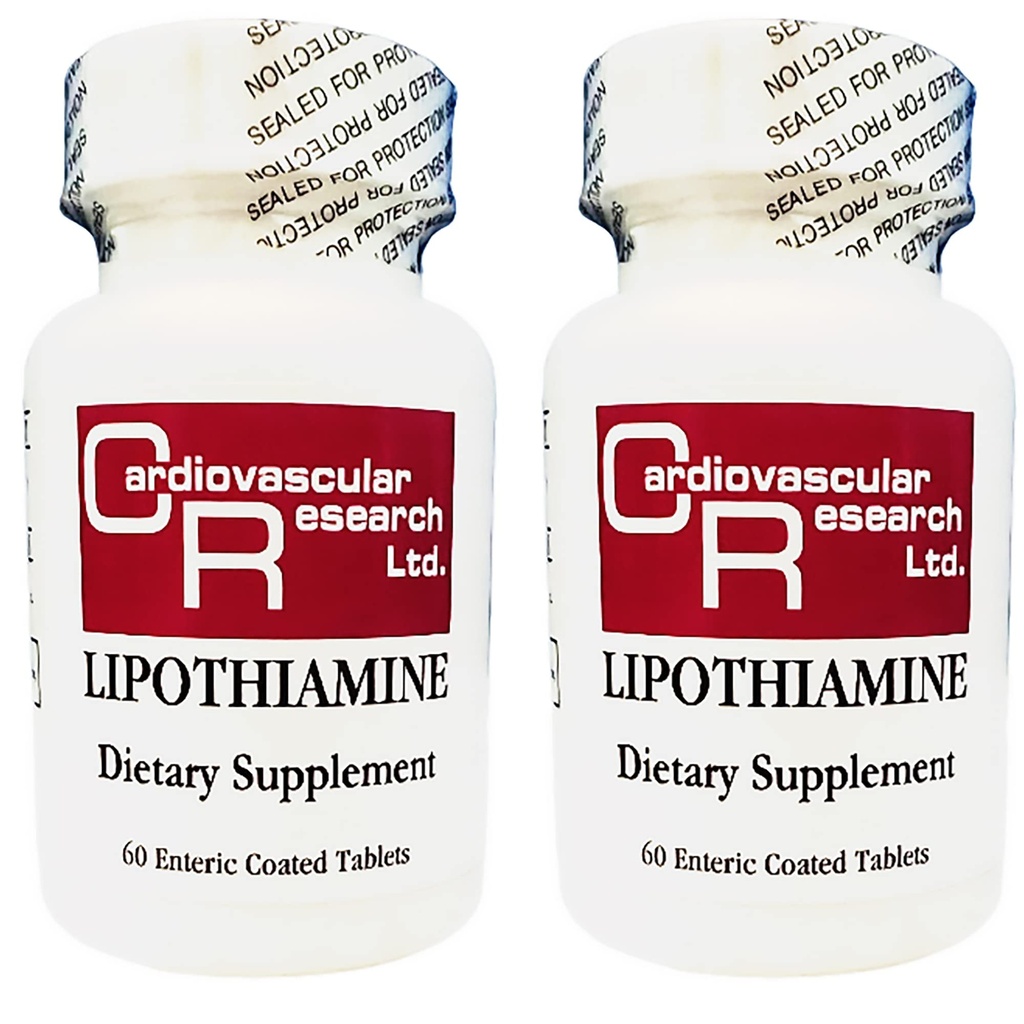 Ricerca cardiovascolare Lipothiamine B Supplemento 120 compresse - Vitamina B1 Ora con acido lipoico alfa - 2 X 60 Conte