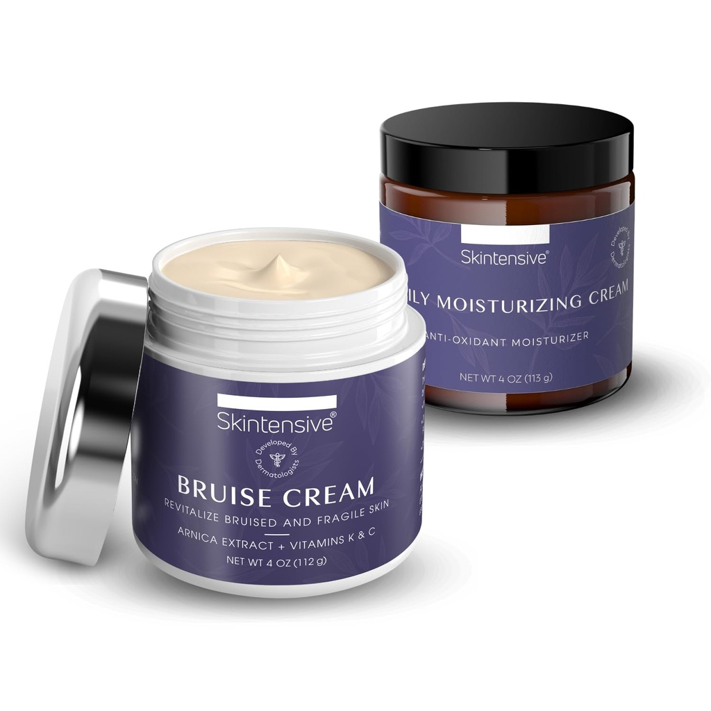 SKINTENSIVE Crema idratante Bundle – Cura idratante per pelli secche e delicate – Uso quotidiano per viso, mani e corpo – (4oz ciascuno)