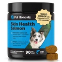 Pet onestà cutanea salute Salmone chews - Itch sollievo per cani, Omega 3 Fish Oil per cani, olio di salmone naturale per cani chews per pelle sana e cappotto, può ridurre Shedding, Dog Fish olio integratori - 90 Ct