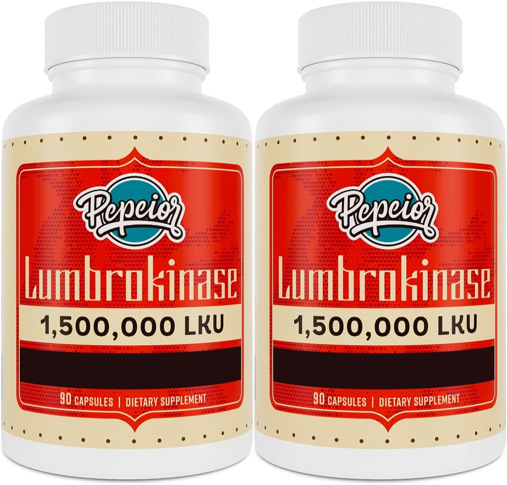 Lumbrokinase 200mg (Max Activity 1,500,000 LKU) - Lumbrokinase Enzymes Supplemento, Più efficace di Nattokinase - 90 capsule (2 bottiglie)