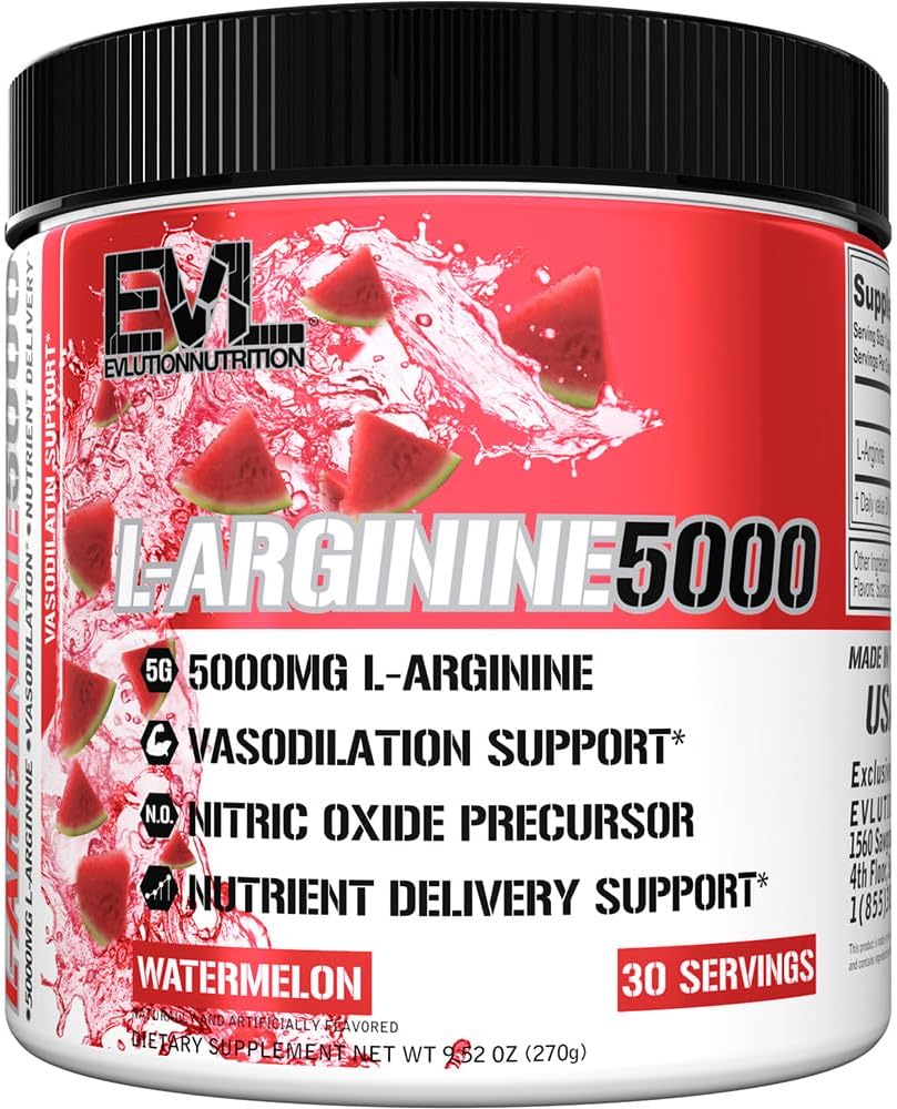 Evlution Nutrition Nitric Oxide Booster L-Arginina Supplemento - High Potency Nitric Oxide Supplement con 5000mg di L Arginina per pompe potenziate Energy Muscle Growth and Vascularity NO Booster