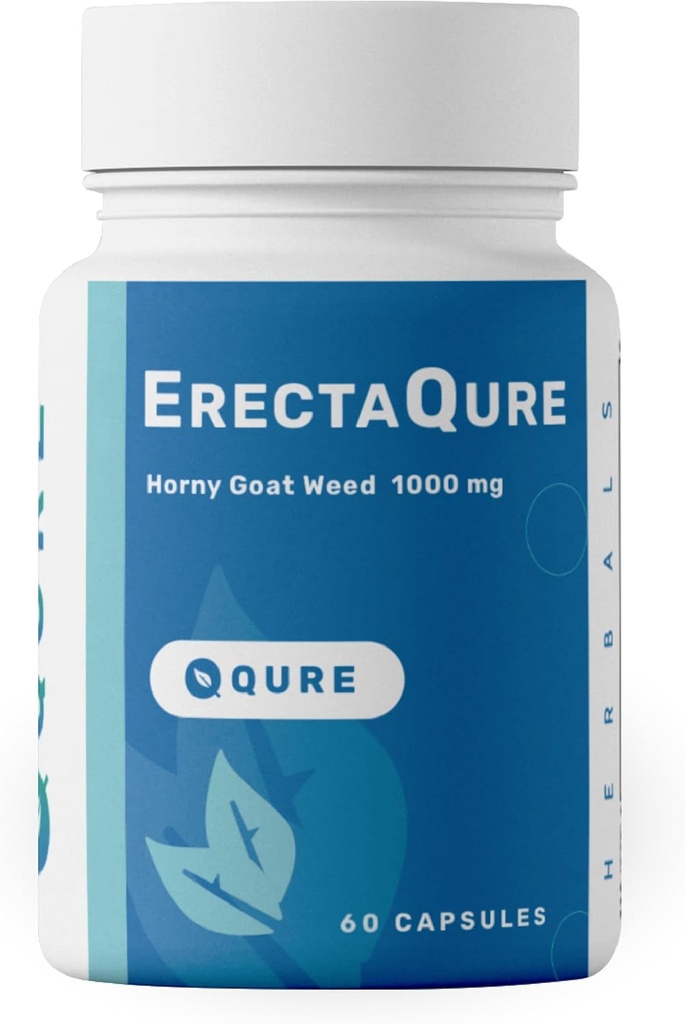 ErectaQure Horny Goat Weed per gli uomini - Maschio ingrandimento supplemento per aumento di unità maschile - Tongkat Ali, Ginseng Root & Superoxide Anions - 60 capsule senza glutine