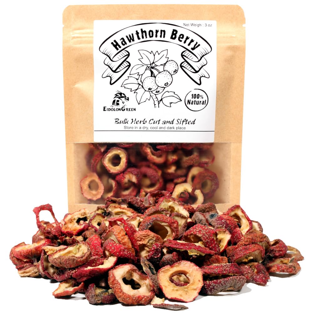 EidolonGreen [Cina Medicinale Herb] Hawthorn Berry (Shanzha/Dried Hawthorne/山楂/산사 열매) Arbecca secca Herb 3 Oz (88 g)