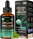 USDA Olio Organico di Oregano - Gocce Liquide con Vitamina E - Made in USA - Supplemento per Supporto Immune, Salute Digestione & Antiossidante - Non OGM, Naturale, Vegan - Come Pillole, Capsule, Softgels 1 fl oz