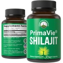 Capsule Shilajit purificati PrimaVie Realizzate con Polvere Shilajit Pure. Supplemento naturale clinicamente testato con 40+ minerali Trace, acido Fulvic. Compresse Support Mitochondria + Funzione del cervello