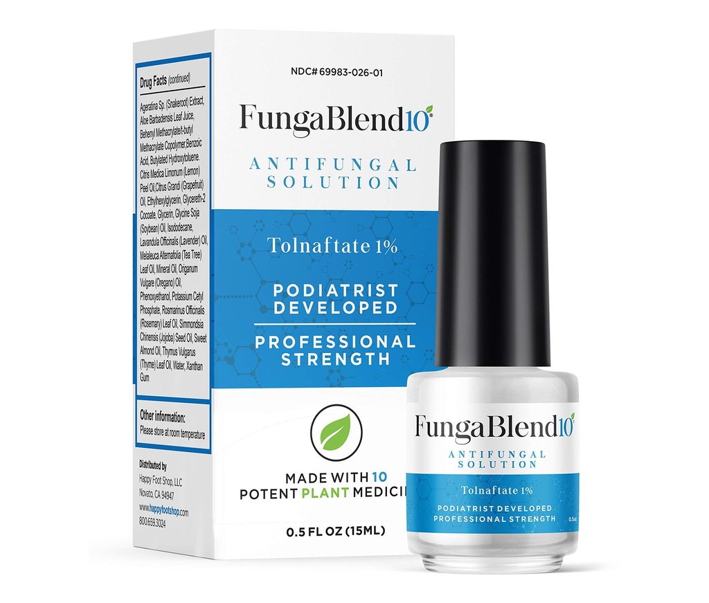 FungaBlend 10 - Farmaco antimicotico:1% Tolnaftate e 10 farmaci vegetali -Trattamento fungo per Ricostruzione Unghie Gel, Athletes Foot, Jock Itch, Ringworm -Soluzione Topical per Unghie Toe e Finger