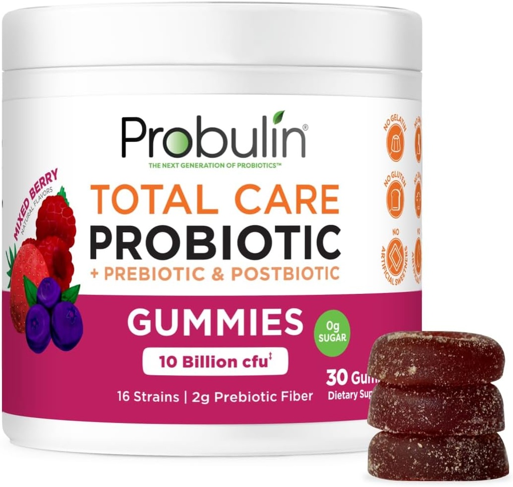 Total Care Probiotic + Prebiotici + Gummies Postbiotici - Bacca Mista 30ct