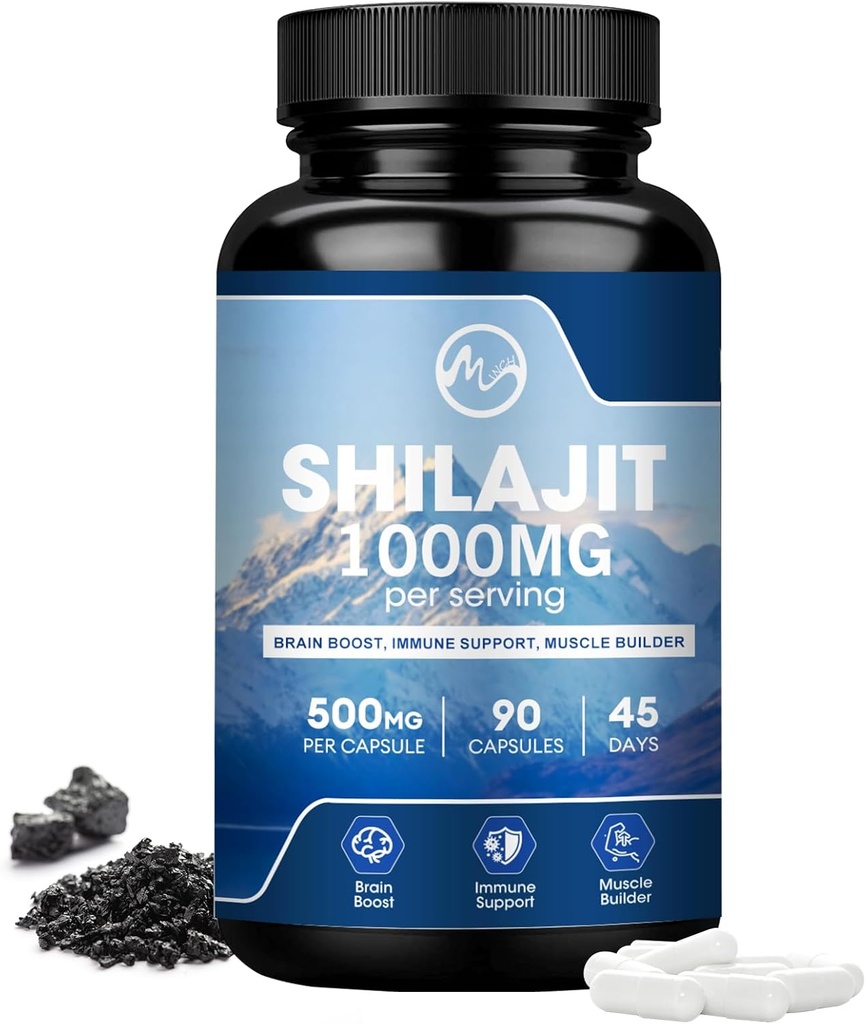 Integratore Shilajit, capsule Shilajit con acido Fulvic per uomini e donne, Shilajit con 85+ Traccia minerali per energia, prestazioni e salute immunitaria | Non-GMO - 90 capsule