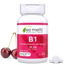 EZ Melts Dissolvable Vitamin B1 25 mg, senza zucchero, 45 giorni di alimentazione - 1 confezione
