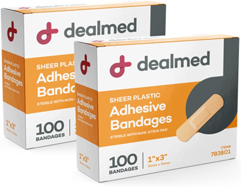 Rasoio in plastica flessibile adesivo Bandages – 100 Conte (2 Pack) Bandages con pad non-Stick, Latex Free, Wound Care for First Aid Kit, 1" x 3"