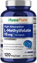 NusaPure L Methylfolate 15mg, 120 capsule vegetali, Bioperine