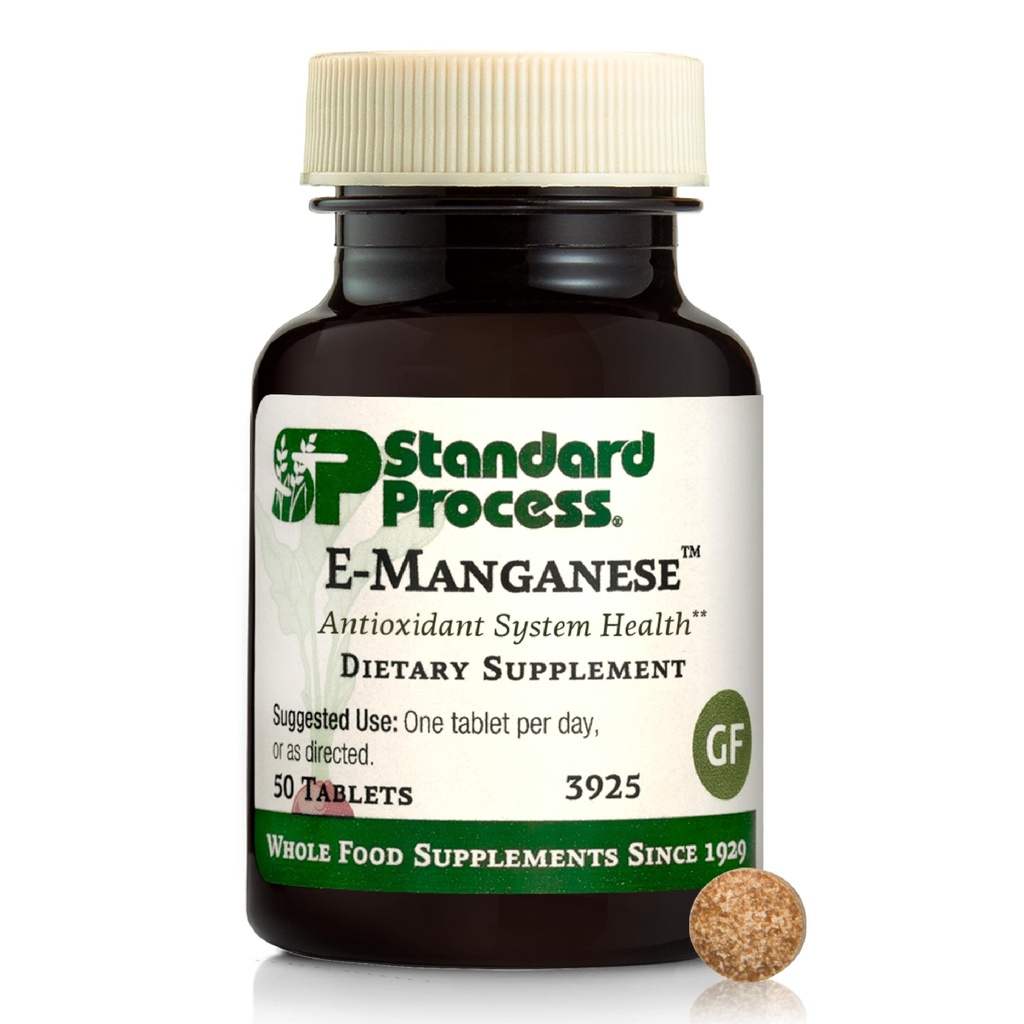 Processo standard E-Manganese - Supporto per la salute antiossidante - Integratore a base di alimenti completo con vitamina E & Manganese - Integratore per la salute cellulare - 50 compresse