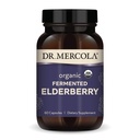 Dr. Mercola Organic Fermented Elderberry, 30 Serve (60 capsule), Integratore alimentare, Supporta la salute respiratoria, Non OGM, Certificato USDA Organic