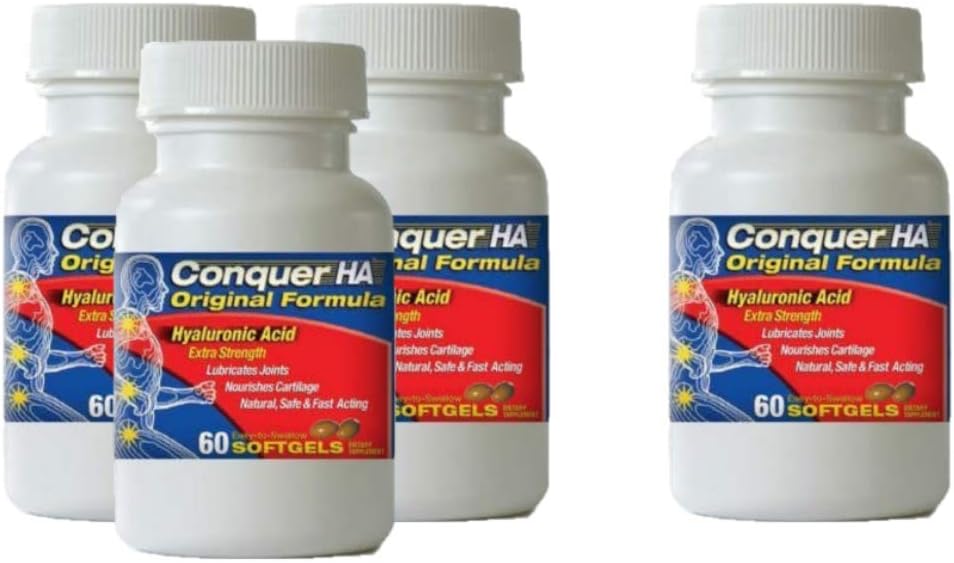 Original Form Hyaluronic Acid Pack di 4, Migliora la Mobilità, Flessibilità - 60 softgel Caps