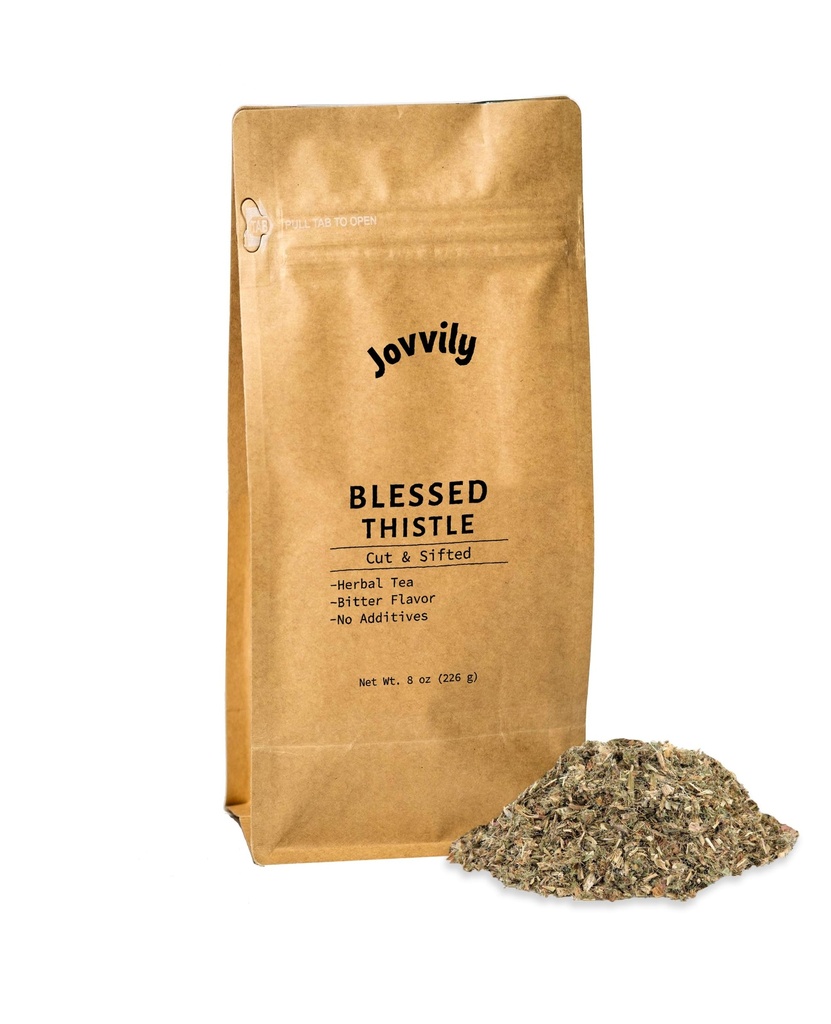 Jovvily Beat Thistle Herb, 8 once, Herbal Tea, Cut & Sifted