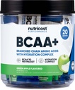 Nutricost BCAA+ Idratazione mela verde aromatizzata (20 Stickpacks) - Aminoacidi a catena ramificata con Complesso di idratazione - Senza glutine, Non OGM
