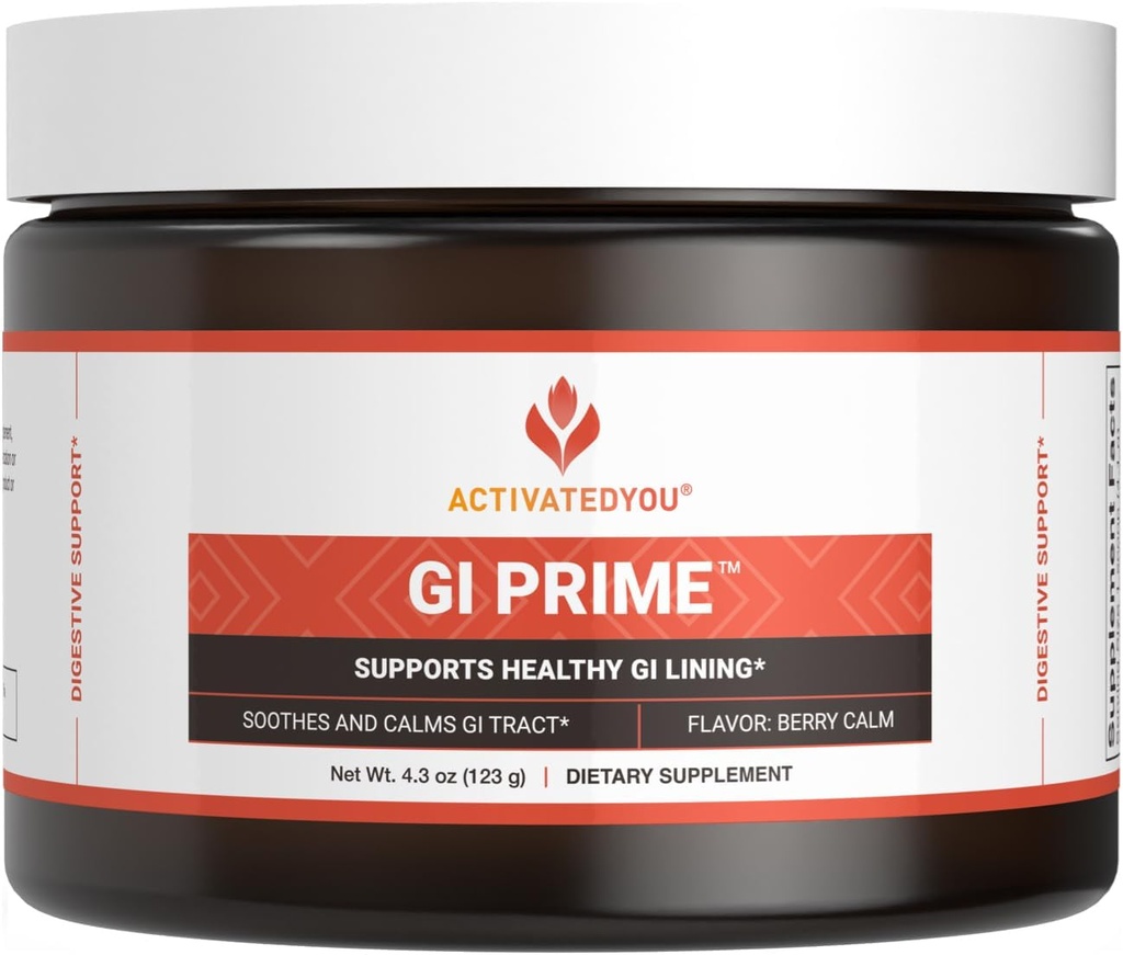 ACTIVATEDYOU GI Prime Digestive Health Drink per sostenere un sano GI Lining, migliorare il comfort digestivo e l'energia - Berry Calm Flavor (30 Serve)