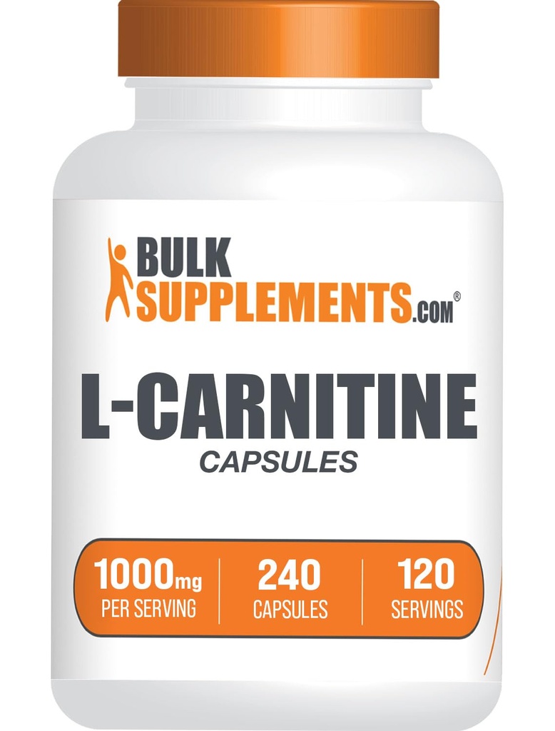 BulkSupplements.com L-Carnitina 1000mg Capsule - Carnitina Supplemento, Aminoacido Supplemento - Gluten Free, 2 Capsule per Serving (1000mg), 240 Conte (Pack of 1)