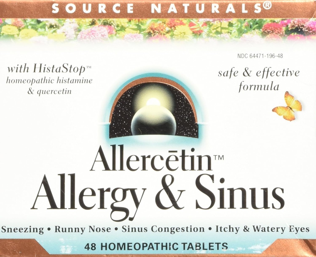 Sorgente Naturals Allercetin Allergy & Sinus, Compresse omeopatiche, 48 compresse