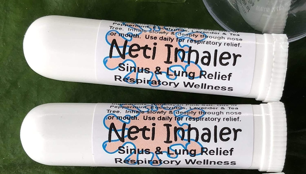 Urban Releaf NETI Salt Air Relief INHALERS! Set di due (2) Sinus & Lung, Himalayan & Botanicals! Benessere respiratorio. Aromaterapia di guarigione. Energizzante! Freddi, Asma, Tosse, Bronchite 100% Naturale