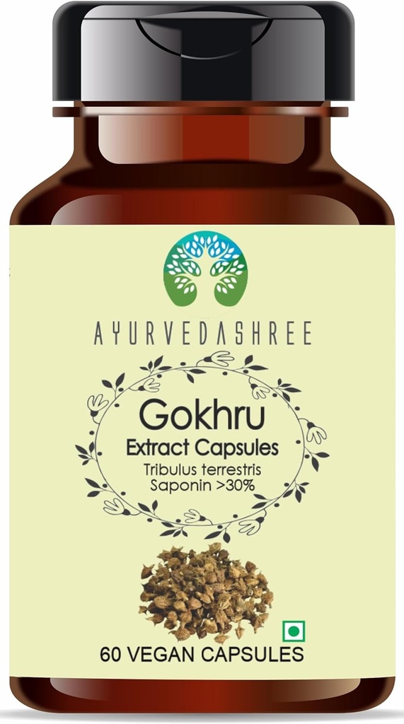 Estratto di Gokhru 500mg - 60 Capsule Vegetariani|Tribulus Terrestris| Tutto Naturale | 100% Vegan | Gluten-Free | Certificato GMP