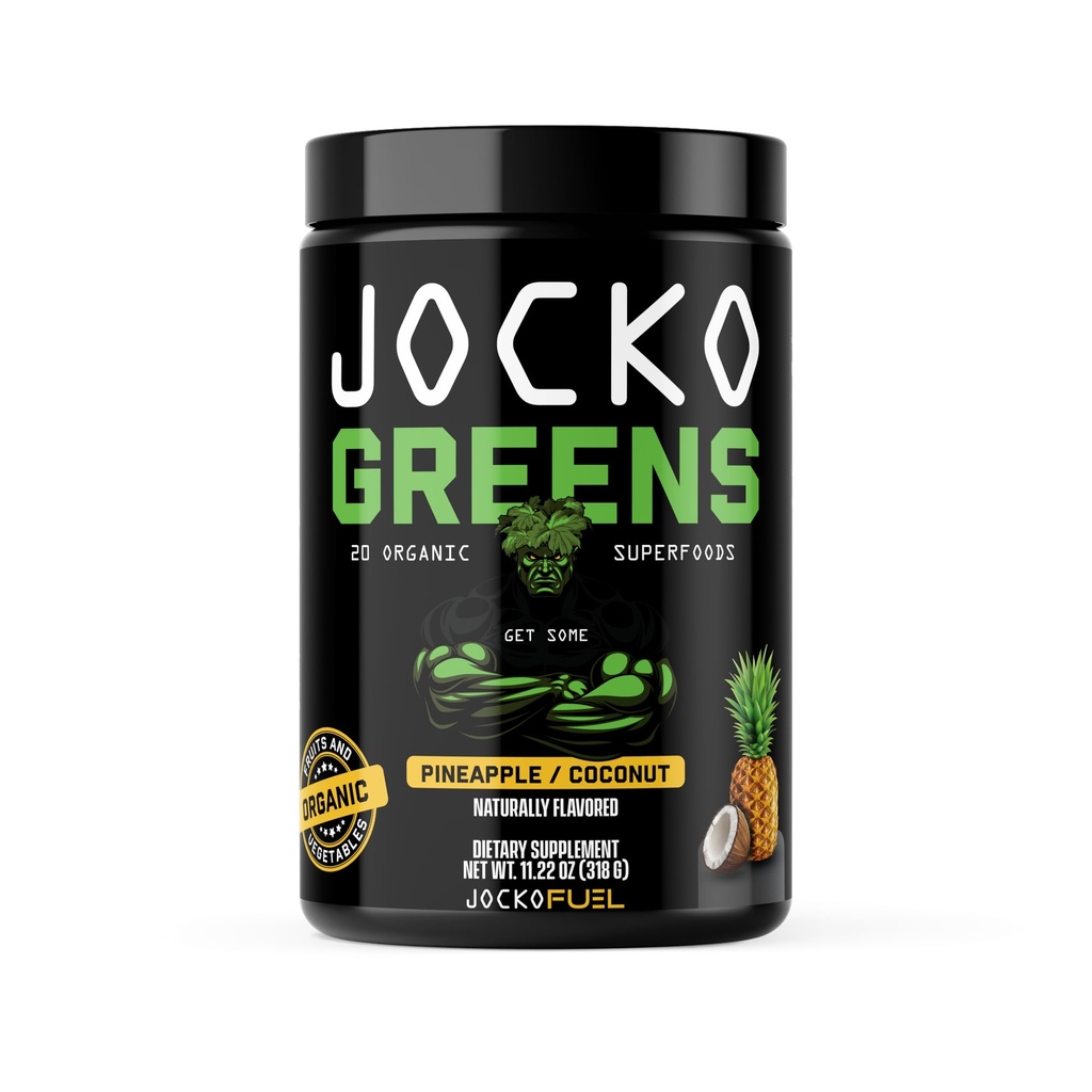 Jocko Fuel Daily Greens Powder - Polvere Premium Organic Greens Superfood per Gut Health, Digestione, Bloating, Supporto immunitario con Spirulina, Chlorella, enzimi digestivi, & Probiotics - 30 Serve