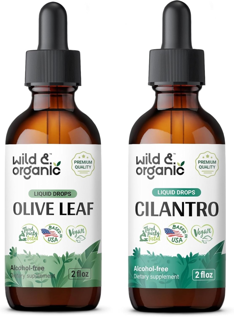 Foglia di Oliva Selvatica & Organica 2 fl oz & Cilantro Tincture 2 fl oz