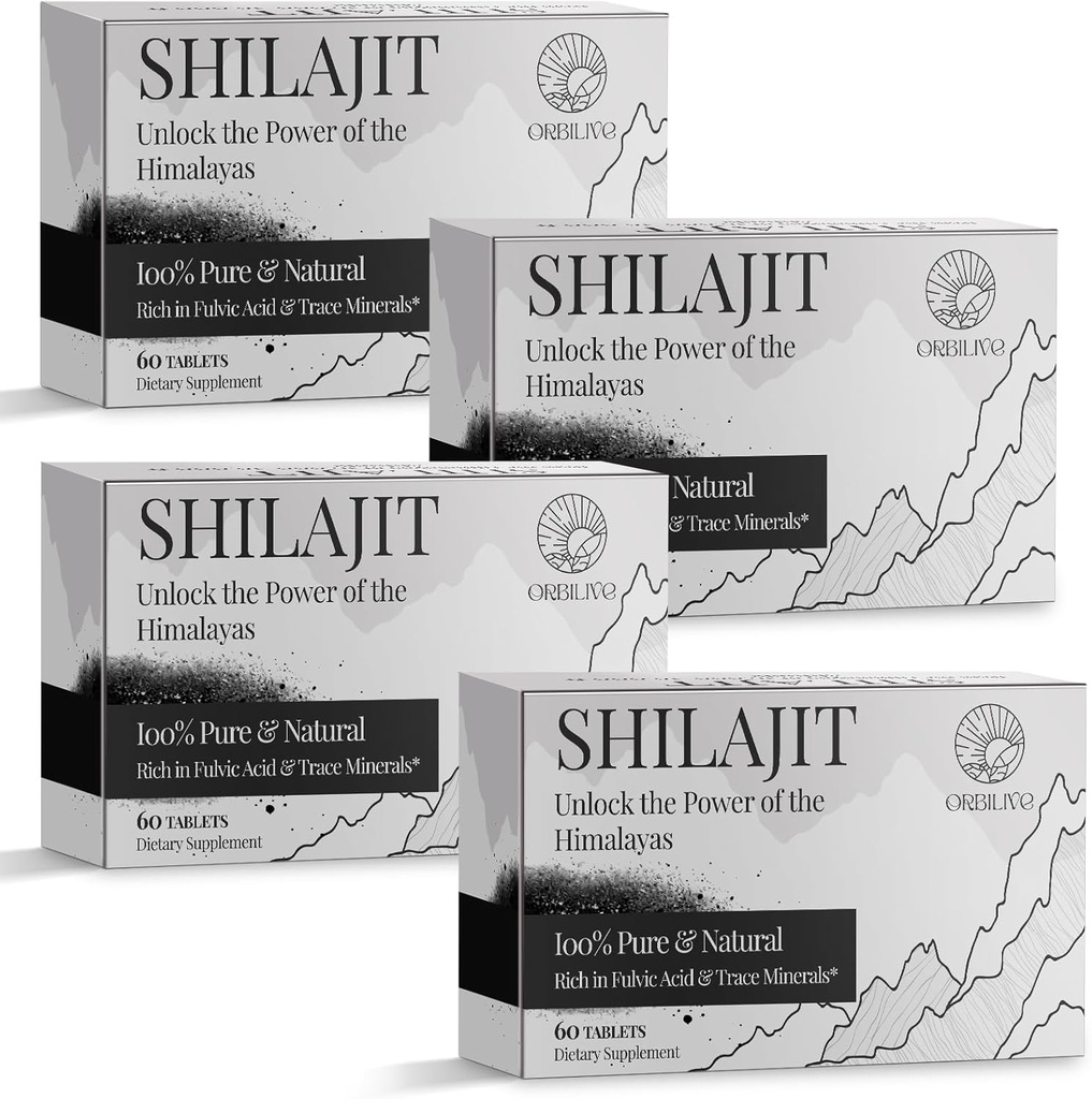 30.000 MG Shilajit compresse, 100% Shilajit Pure, Himalayan Organic, Shilajit per uomini e donne ricchi di acido Fulvic & 85+ Trace Minerals, Shilajit Supplemento per Energy & Immune System, 240 Conte