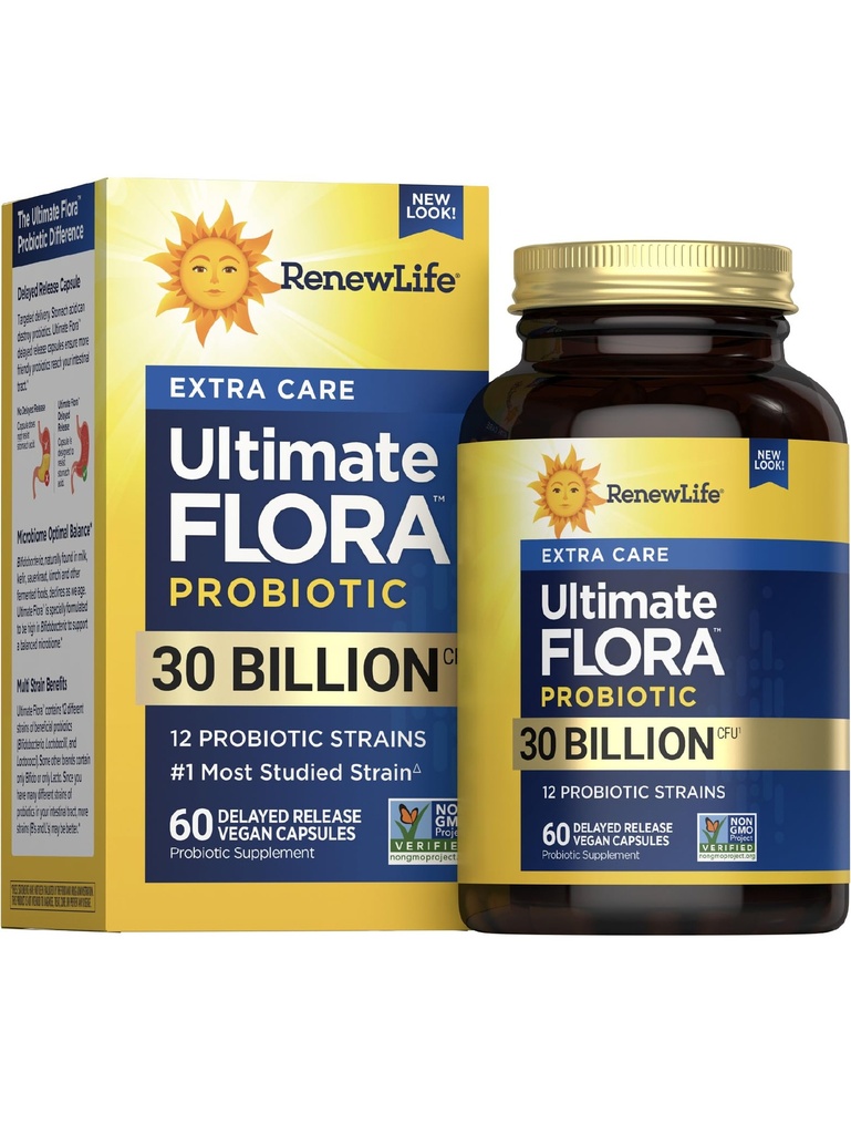 RenewLife Extra Care Ultimate FLORA Probiotic, 60 capsule