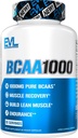 BCAAs Aminoacidi Supplemento per gli uomini - EVL 2:1:1 5g capsule per il recupero post allenamento e il costruttore magra del muscolo per gli uomini - BCAA1000 Aminoacidi a catena ramificata Supplemento nutrizionale - 30 Serve