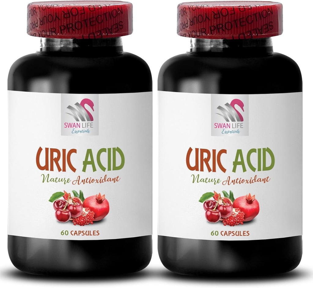 URIC ACID - gestione dell'acido urico, ridurre rapidamente l'acido urico, integratori per l'acido urico, come abbassare l'acido urico, estratto di caffè verde, capsule di ciliegia tart, melograno 2Bot 120Cap