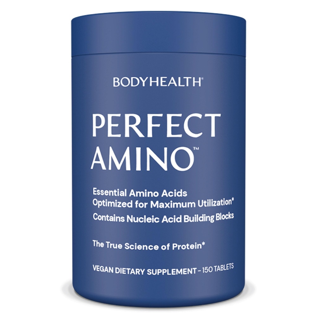 BodyHealth PerfectAmino Compresse (150 ct), Aminoacido essenziale con BCAAs + Lysine, Phenylalanine, Threonine, Metionina, Tryptophan, Supplemento per la produzione di massa muscolare, Recupero e resistenza