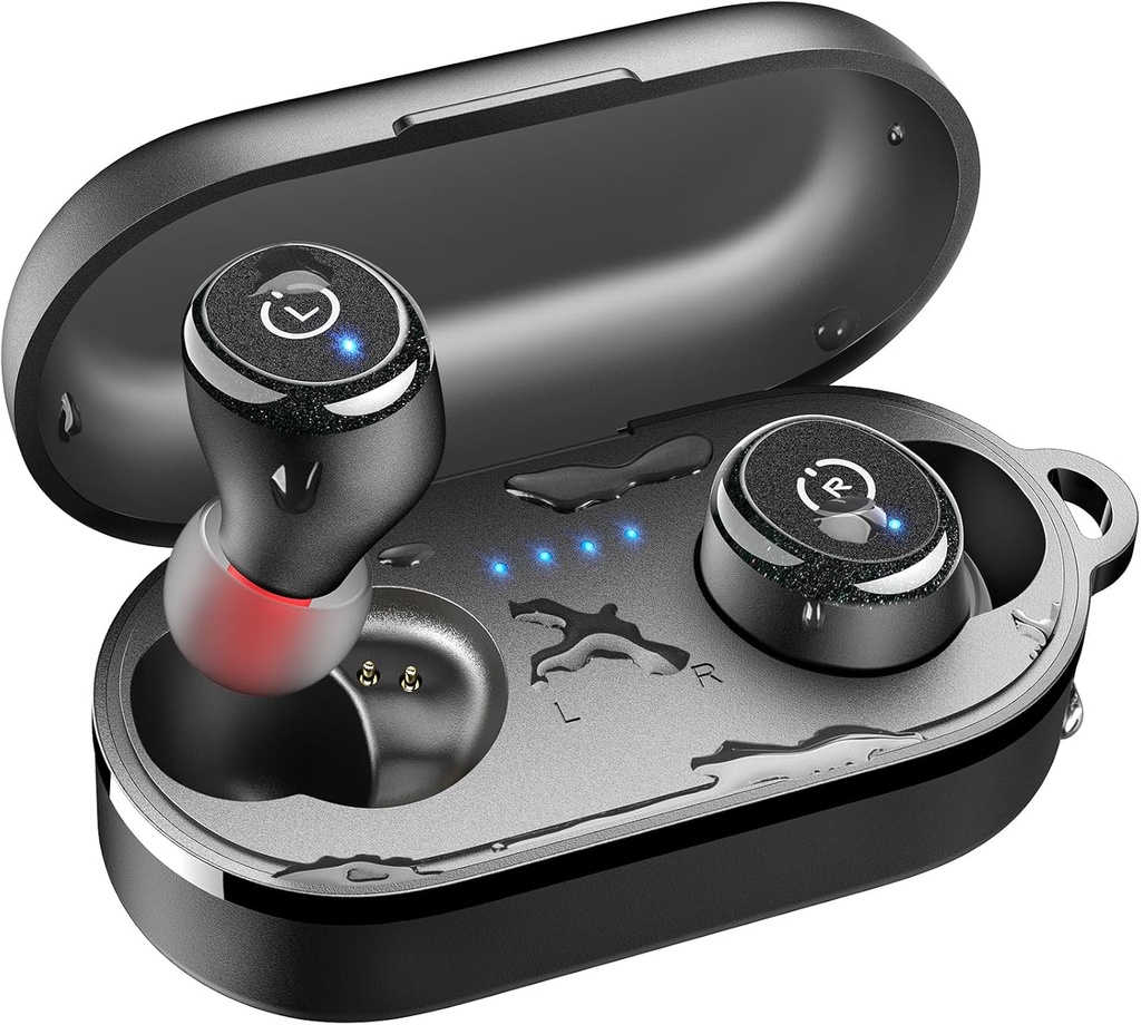 TOZO T10 Wireless Earbuds Bluetooth 5.3 Cuffie, App Personalizza EQ, Design ergonomico, 55H tempo di riproduzione, Wireless Charging Case, IPX8 Suono impermeabile in-Ear Headset, 2025 nuova versione