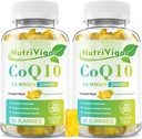 CoQ10 Gummies, Coenzyme Q10 Supplemento 200 mg, Alto assorbimento CoQ10 Supplemento per l'energia cellulare e la salute immunitaria, Vegan, Gluten Free, Ananas Flavor, 120 Conte