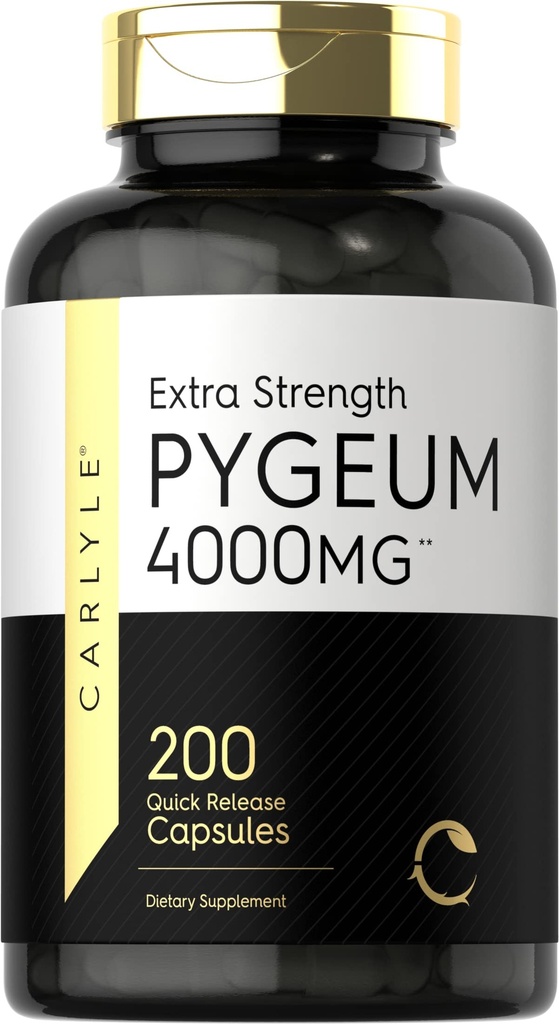 Carlyle Pygeum Africanum Bark | 200 capsule | Estratto di alta potenza | Non OGM, Integratore senza glutine